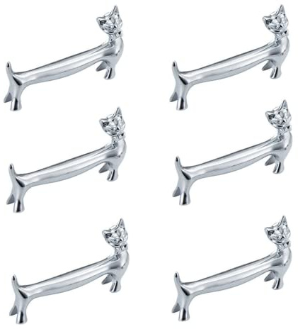 diyfixlcd 6Pcs Cat Chopstick Holders Metal Bow Tie Rest for Tableware Decor