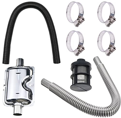 Auto Auspuff Schalldämpfer Auspuffschalldämpfer Rohrschelle Auto Heizungs Kit Abgasschlauch für Stromerzeuger Klemmen Halterung 24mm Edelstahl Auspuffrohr für Air Diesel Heizung