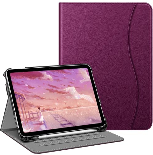 Fintie Schutzhülle für iPad (A16) 11. Generation 27,7 cm (11 Zoll) 2025, iPad 10. Generation 27,7 cm (10,9 Zoll) 2022, Standfunktion mit Mehreren Betrachtungswinkeln, Stifthalter und Tasche, Lila