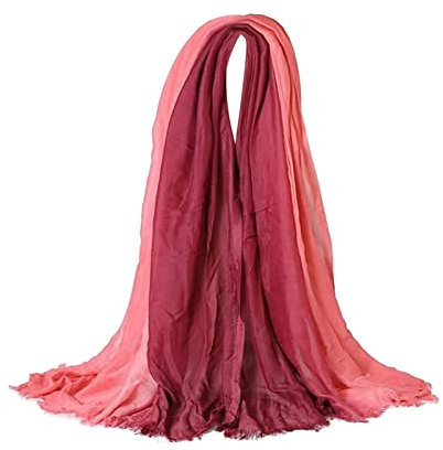 Stfery Winter Schal für Herren, Wollschal Damen Winter Rot Scarf Baumwolle Großes Gradienten-Rechteck Halstuch 190x90CM Weich Warm