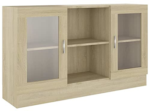 vidaXL Vitrinenschrank Sonoma-Eiche 120x30,5x70 cm Holzwerkstoff