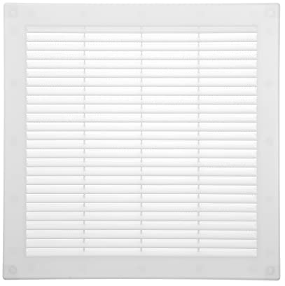 Vent Systems 10 x 10 Inch (Opening Dimensions) Plastic White Soffit Vent Cover - Flat Square Air Vent Grille - Insect Screen - HVAC 12 x 12 Inch (Overall Dimensions)