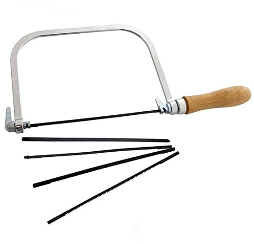 Piercing Saw, Adjustable Jewellery Saw, 300mm Multi-Purpose DIY Universal Jewellers Saw, U-Shape Hacksaw, DIY Hand Tools, 4pcs Spiral Saw Blades for Jewelry Craft