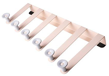 Wandgarderobe über Türaufhänger, robuster Haken, perforationsfreier Türhaken im europäischen Stil, Aufhänger für Türrückwand, Kleider- und Huthaken, Hängegarderobe, Hängegarderobe (Farbe: Gold)