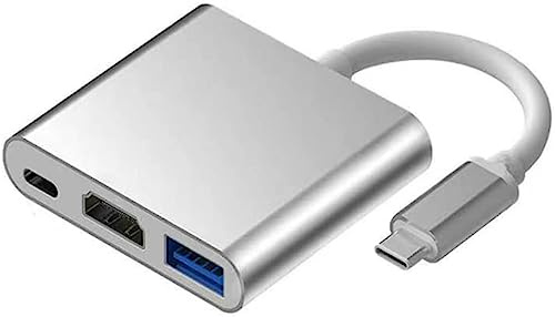 Adaptador USB C a HDMI, adaptador multipuerto tipo C a HDMI HUB, USB 3.0 tipo C USB C 4K HDMI AV digital multipuerto adaptador para MacBook Pro Samsung Huawei