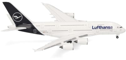herpa 533072-001 Flygplan Lufthansa Airbus A380 – D-AIMK Düsseldorf på en skala av 1: 500, metallminiatyr utan pedastal, modellbyggnad, Collectors Edition