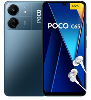 XIAOMI Poco C65 - Smartphone de 6+128GB, Pantalla de 6.74” 90Hz HD+, MediaTek Helio G85, Triple cámara 50MP+2MP+QVGA, 5000mAh, NFC, Azul (Versión ES)