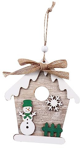 DECHOUS Holzhaus-anhänger Für Weihnachten Festtagsschmuck Weihnachtliche Holzdekoration Ornamente Für Innenräume Zimmerdekoration Für Feiertage