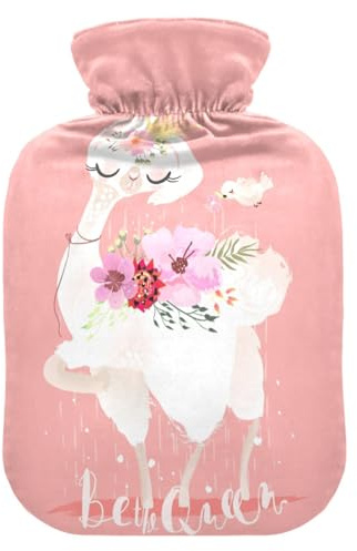 Alpaka in Crown Wärmflasche und Bezug, weich, warm, für Winter, Bett, Hand, Hals und Schultern, 2 l