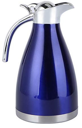 ANSNOW Botella de Agua Aislada, Olla de Acero Inoxidable, Cafetera Al Vacío, Hervidor de Agua con Botón de Presión para Café, Té, Bebidas, Botellas de Agua de Vidrio/Azul