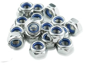 10 dadi autobloccanti in acciaio inox M10 A4 316 di grado marino, dadi autobloccanti in nylon per bulloni, viti e elementi di fissaggio, fai da te e uso industriale