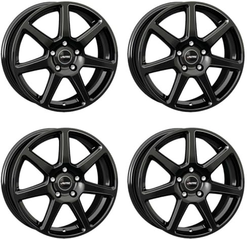 4x AUTEC Felgen Alufelgen TALLIN 6.5x16 ET45 5x108 Schwarz kompatibel mit Ford Tourneo Connect Mondeo Kuga Focus Galaxy Transit Connect C-M