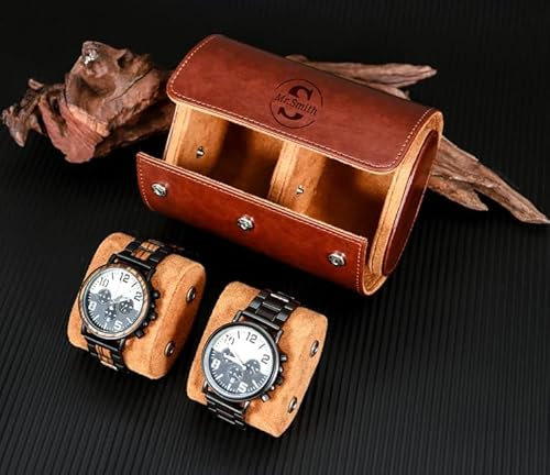 Individuelle Schwarze Uhrenbox - Personalisierte PU-Leder-Uhr-Box, Reise-Uhr-Box, Schwarze Uhr Fall Für Papa, Travel Watch Organizer, Vaters Geschenk