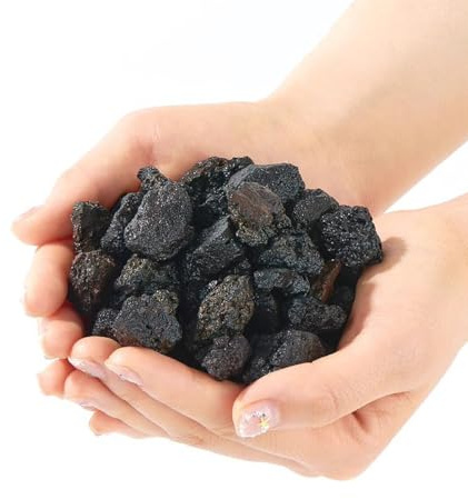 Ieron 2 kg Pierres de Lave volcaniques Naturelles, Noires et Rouges, pour foyers, cheminées, barbecues à gaz, aménagement paysager