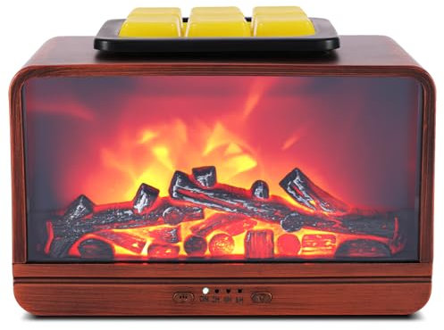 Lampade Profumate, Lampada Diffusore Oli Essenziali con Effetto Fiamma, 3 Livelli di Oscuramento, Tempistica, Lampada a Candela Profumataper Casa per Ufficio,Camera da Letto, Regali di Compleanno