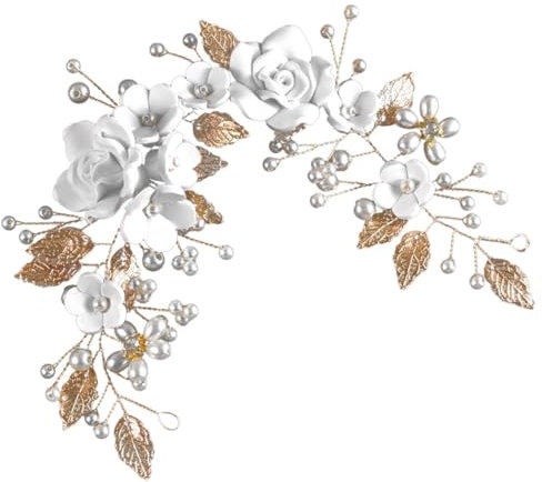 PLAFOPE Braut Haarschmuck Mit Perlen Und Blättern Elegante Hochzeits-haarvine Für Frauen Handgefertigtes Accessoire Für Besondere Anlässe Für Braut Und Hochzeitsfeierlichkeiten