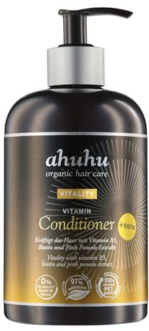 ahuhu VITALITY Vitamin Conditioner (500 ml) – Haarpflege Mit Vitamin B3 & Biotin, Tiefenwirksame Spülung Für Geschmeidigkeit & Glanz, Ohne Silikone & Mikroplastik, Vegan
