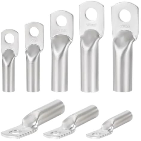 REIUAFWYGV 5Pcs JG10-6/8 JG25/6/8/10 Terminal Cable Lug M8 M12 10mm2 16mm2 25mm2 Bolt Hole Tinned Copper Cable lugs Battery Terminals(JG10-8)