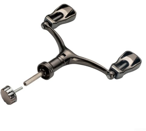 PETSTIBLE Angelrolle mit Griff, Kurbel, Doppelkurbel für 1000–5000 Angelrolle (Silber)