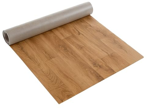 Internethandel Pfordt CV Bodenbelag Holz Optik Braun, 450x200 cm, pflegeleichter PVC Vinylboden mit Holzoptik, Meterware für Küche und Wohnzimmer
