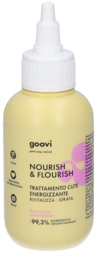 Goovi, Nourish and Flourish, feuchtigkeitsspendende und belebende Haarpflege ohne Ausspülen, Formel mit ätherischem Öl aus Rosmarin und Zitronengras, verleiht Glanz und Vitalität, ohne Silikon, 100 ml