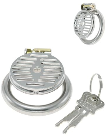 LOXICAI Edelstahl 3D Peniskäfig Metall Ultra Klein Keuschheitskäfig mit Spikes und Harnröhren Dilator Kleine Negativer Herren Unsichtbarem Schloss CB Chastity Penis Ring Cage BDSM gay SM Sex Spielzeug