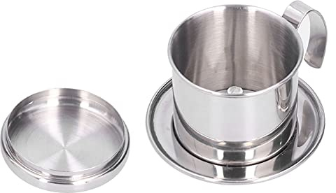 Keenso Capitaine de café Vietnamien Pot Filtre en Acier Inoxydable, Outil de Production de café Rapide et Bon marché pour Sac à Dos, adapté à Tout le Monde