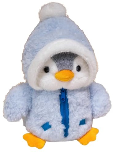 Xiyocadt Pinguine in Kleidung Stofftier Plüschtier Kissen, 25cm Süß Zum Kuscheln & Spielen Kuscheltier Plüschpuppen, Freunde Ermutigung Dekoration Spielzeug Geschenke für Mädchen Jungen (Blau)