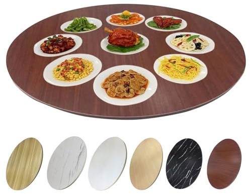 Plato giratorio de madera grande Lazy Susan, Ø100 cm, rodamientos giratorios resistentes y lisos, ideal para el hogar, cocina y hotel