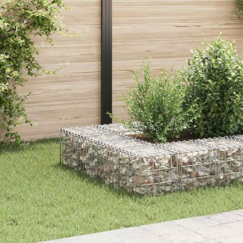 Qnhdfrt Jardinière surélevée gabion - 30 x 30 x 30 cm - Fil d'acier argenté - Robuste - Pour jardin, balcon et terrasse - Design moderne en acier inoxydable - Pour parterre d'herbes aromatiques et
