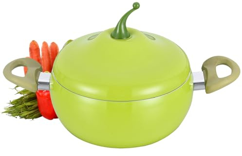 Qumiuu Pentola Piccola - Casseruola per Verdure e Frutta a Cottura Lenta,Casseruola per Stufati con Coperchio - Per Induzione Fornelli Elettrici Piano Cottura Cucinare Friggere Cucina Latte Zuppa