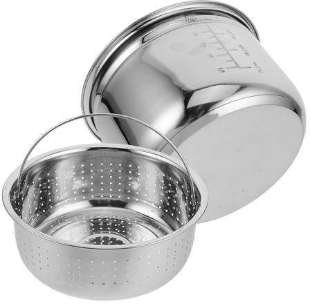 ARTIBETTER Pentola Interna in Acciaio Inossidabile per Cuociriso Elettrico con Vassoio Vapore Separatore di Riso e Zuppa Ricambio per Pentola Cuocere Vapore Facile da Pulire e Versatile per