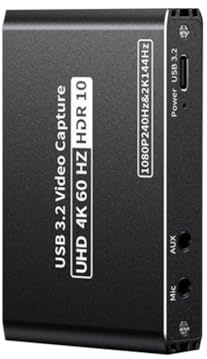 Fegtrtyoa -Compatible Video Capture Card 4K 60fps 1080P 240fps Bypass HDCP HDTV Camera USB 3.2 PC Live Grabber Recorder