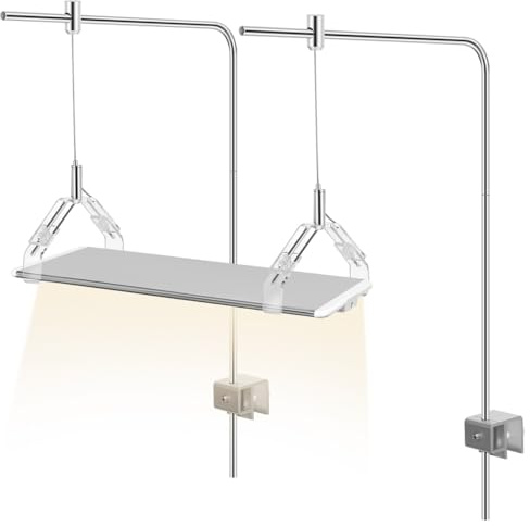 Sewroro Adjustable Aquarium Light Bracket Fish Tank Lamp Rack with Height Setting Light Holder Mount for Freshwater and Saltwater Tanks Easy Installation 2 Pack