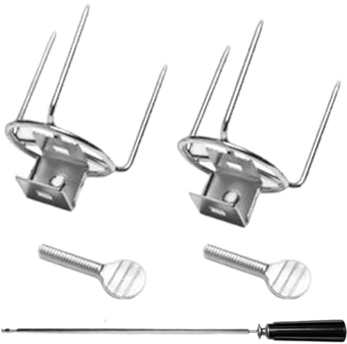 Peosaard Rotisserie Cooker, Rotisserie Chicken Vertical Spit Set, Stainless Steel Oven Fork Barbecue Spit Rod Rotating Chicken Vertical for Kitchen Use