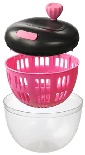 Secador giratorio de verduras - Tazón de enjuague de ensalada ABS de 5,71 x 5,2 pulgadas, 800 ml, colador colador integrado, cesta trituradora estable para frutas y verduras | Gadget de drenaje de lav