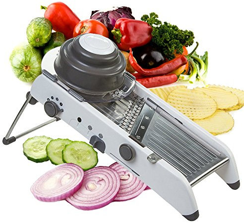 Vinipiak Mandoline trancheuse manuelle en acier inoxydable avec lame réglable pour légumes, oignons, pommes de terre