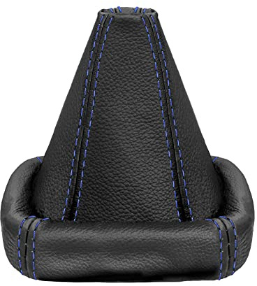 Schaltsack für VW Golf 2 3 Polo 6N für Passat 35i - aus echtem Leder - Schwarz - Blau - Schaltmanschette - Manschette für Gangschaltung - Schalthebelmanschette für Schaltgetriebe - Echtleder - A0024-2