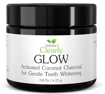 Clearly GLOW Coconut, Teeth Whitening Activated Charcoal Powder | Pure, Natural, Food Grade, Non GMO, Made in USA | Whiten Teeth Naturally (25g, 3 Months Supply)