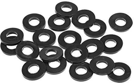 sourcing map 20 Stück Gummi Unterlegscheiben Flache Unterlegscheiben Schwarz 13mm AD 6mm ID 16mm Dick Distanzhülsen Dichtungsringe Beilagscheiben für Wasserhahn Rohr Wasserschlauch