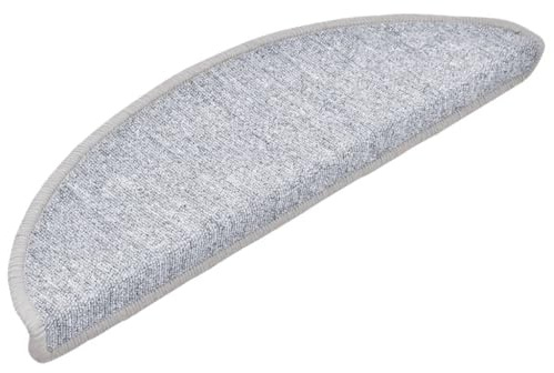 vidaXL 15x Tapis d'Escalier Tapis de Marche d'Escalier Protection d'Escalier Surface Antidérapante Intérieur Maison Gris Clair 56x17x3 cm