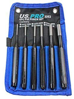 US PRO Tools PIN Punch Set 6pc Parallel Pin Metric Punch Tool Set 2.5mm - 10mm 3263