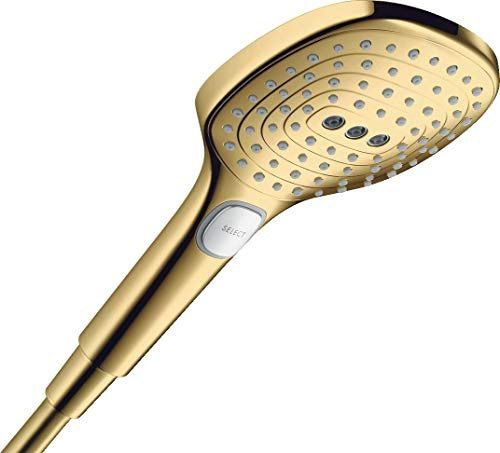 hansgrohe Duschkopf Raindance Select E, Handbrause 120mm, 3 Strahlarten, Polished Gold Optic