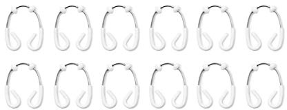 Umbra Flex Doppel-Duschvorhangringe, Haken für Duschvorhang mit Gleitsystem, 12er-Set, Weiß/Chrom