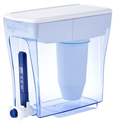 ZeroWater 4.7L 5-Stage Water Filter Dispenser+TDS meter, IAPMO Certified to reduce PFOA/PFOS, Fluoride, Lead & other heavy metals-0 TDS, BPA Free