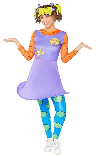 amscan 9909196 - Disfraz oficial de Angélica Pickles de Rugrats para mujer, talla 8-10