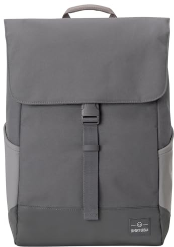 Johnny Urban Laptop Rucksack Damen & Herren & Herren Grau - Mika | Moderner Laptop Tagesrucksack für Schule, Uni, Fahrrad - 14L - Stylischer Backpack - Wasserabweisend