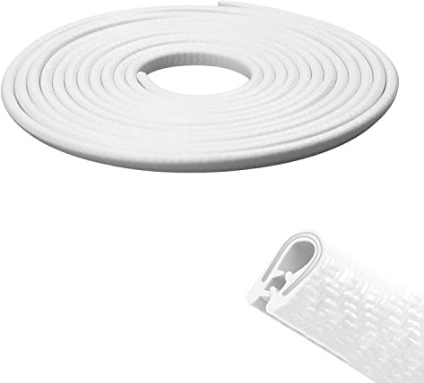 EFUTURETIME 12 m Protección de Bordes para Puerta de Coche, Perfil Protector de Borde de Goma y Metal, Protección de Bordes en Forma de U, para la Mayoría de Los Coches, Blanco