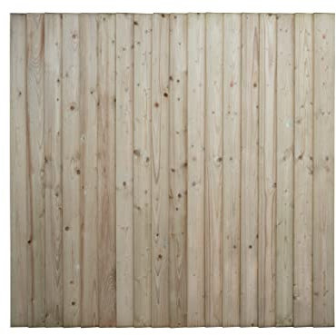 Premium Closeboard Fence Panel - Heavy Duty Vertical Feather Edge Fence Panels (Height 6ft (180cm) Without Capping - Natural (Light Green))