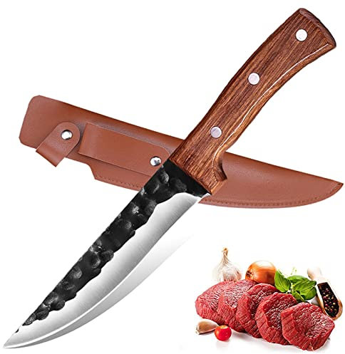 Coltello per disossare forgiato da 6,5 ​​pollici Coltello da macellaio in acciaio inossidabile Mannaia per carne Coltello per sfilettare il pesce Coltello da cuoco professionale Strumenti di cottura